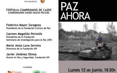 Coloquio «Paz ahora» en la Casa de Aragón de Madrid el 12 de junio