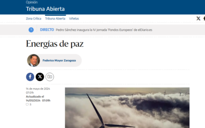 «Energía de Paz», artículo de Federico Mayor Zaragoza en elDiario.es
