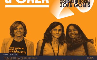 Almudena Ariza, con larga experiencia en Oriente Medio, y un documental sobre la situación de defensoras y defensores de los derechos humanos en Cisjordania, galardonados con el Memorial Gomis de Periodismo Solidario